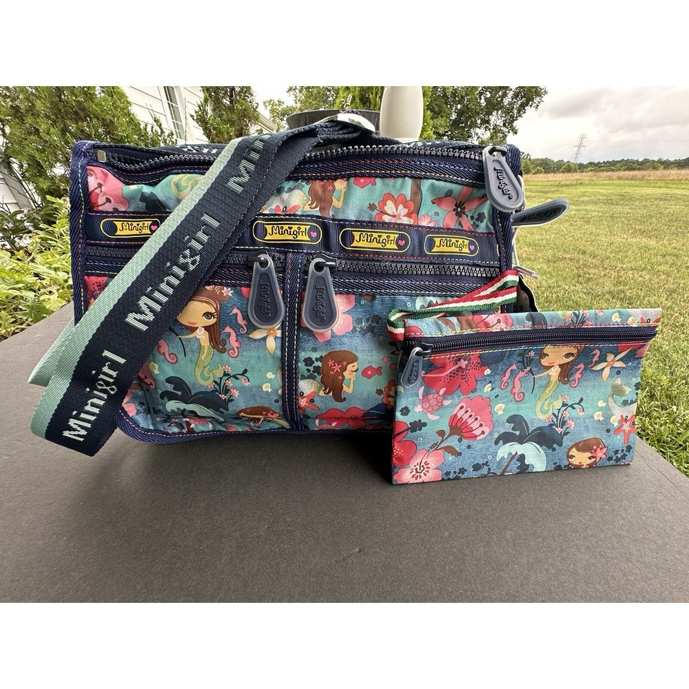 NWT Minigirl Mermaid Shoulder crossbody‎ bag with small porch